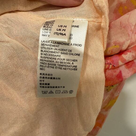 Free People Women's Freddy Mini Dress Pink Orange Floral Medium Flirty V Neck - Picture 6 of 10